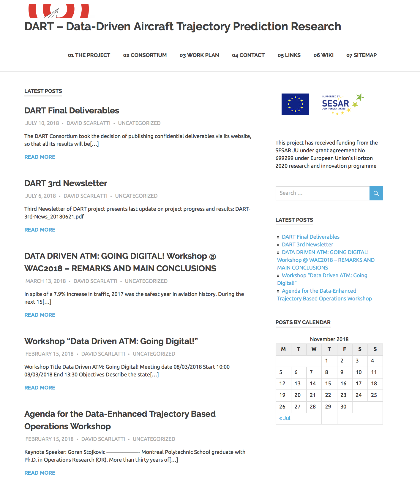 DART Site screenshot.